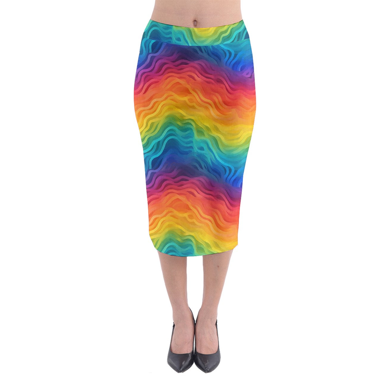 Lgbtq Rainbow Midi Pencil Skirt