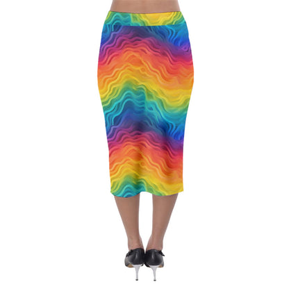 Lgbtq Rainbow Midi Pencil Skirt