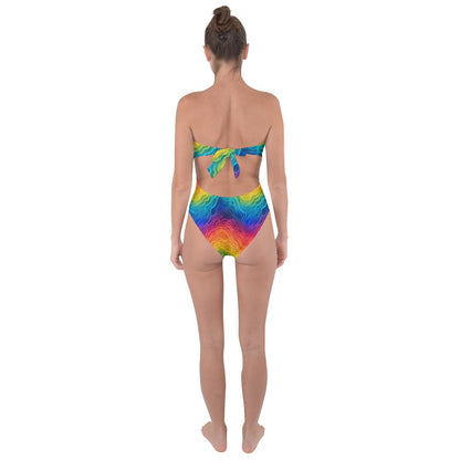 Lgbtq Rainbow Tie Back One Piece Swimsuit