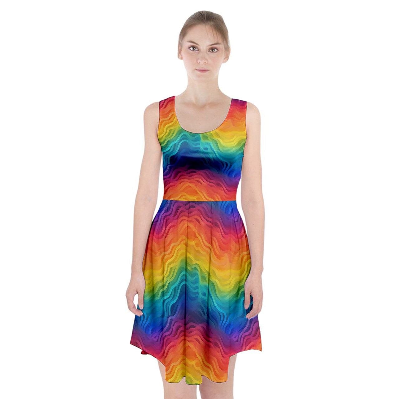 Lgbtq Rainbow Racerback Midi Dress