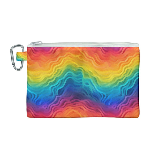 Lgbtq Rainbow Canvas Cosmetic Bag (Medium)