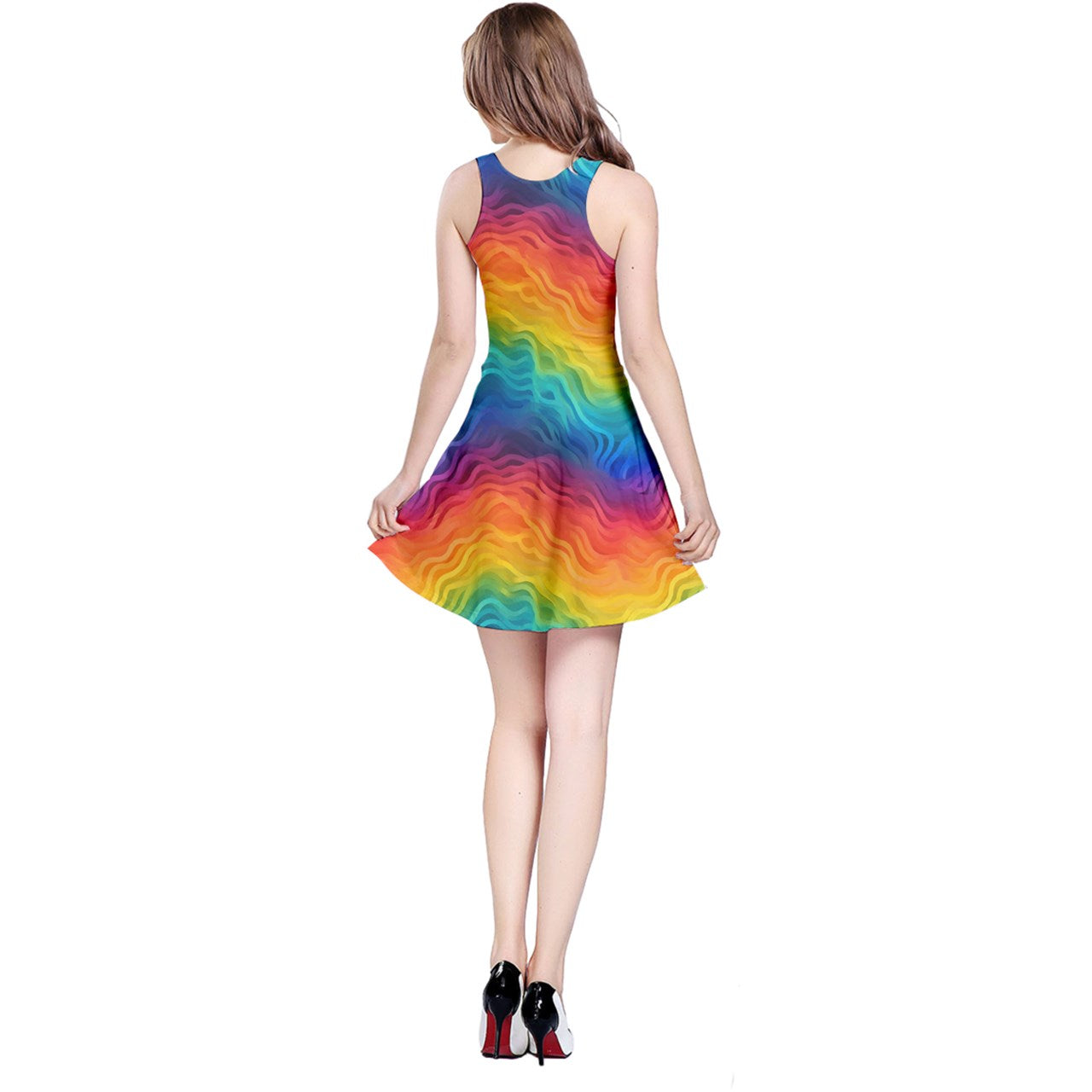 LGBTQ Rainbow Pride Reversible Sleeveless Dress for Stylish Custom Fashion