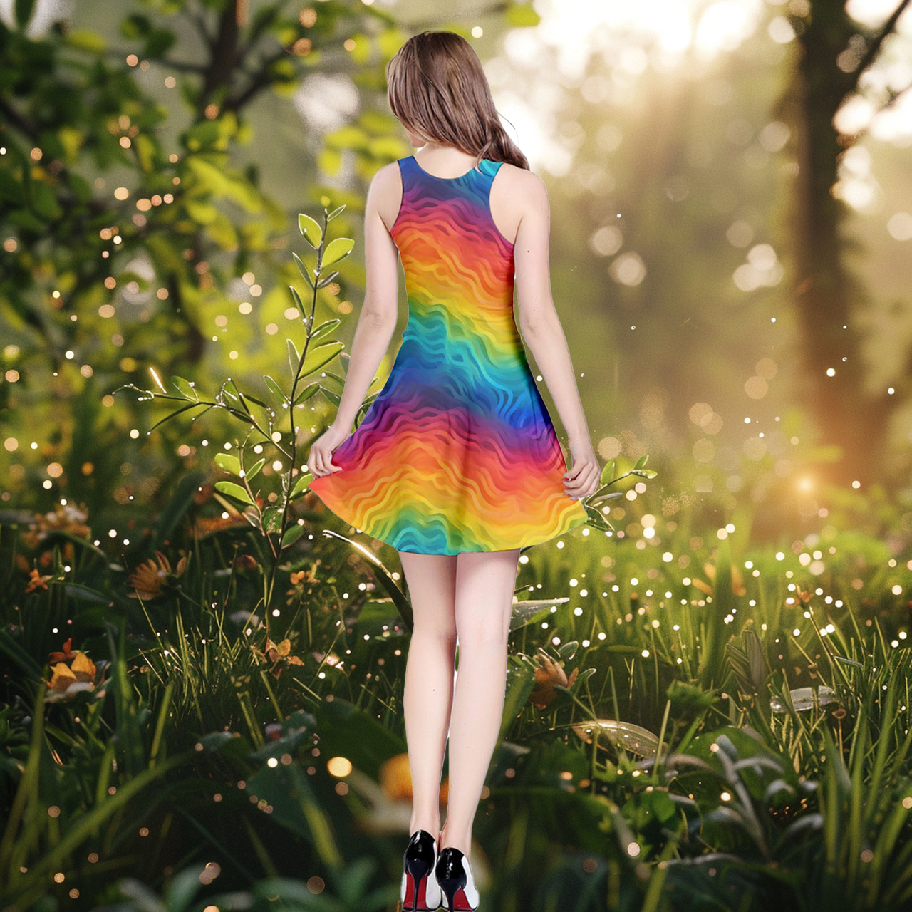 LGBTQ Rainbow Pride Reversible Sleeveless Dress for Stylish Custom Fashion