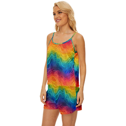 LGBTQ Rainbow Pride Satin Pajama Short Set