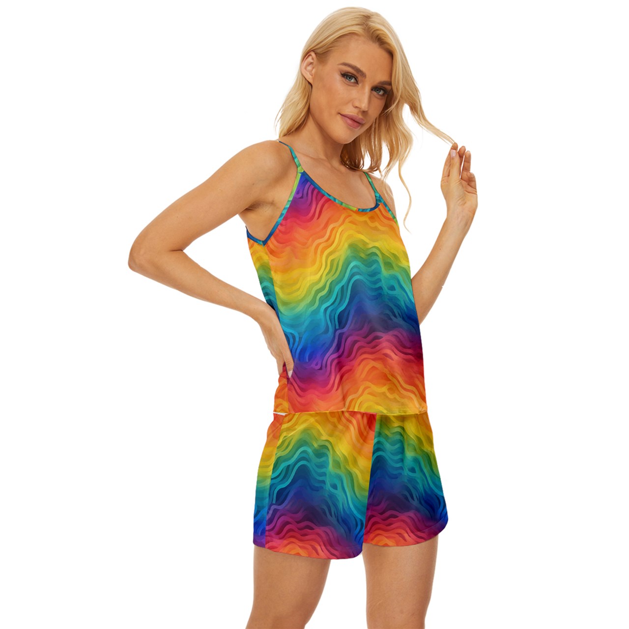 LGBTQ Rainbow Pride Satin Pajama Short Set