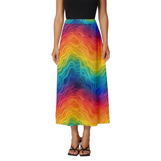 LGBTQ Rainbow Pride Classic Midi Chiffon Skirt