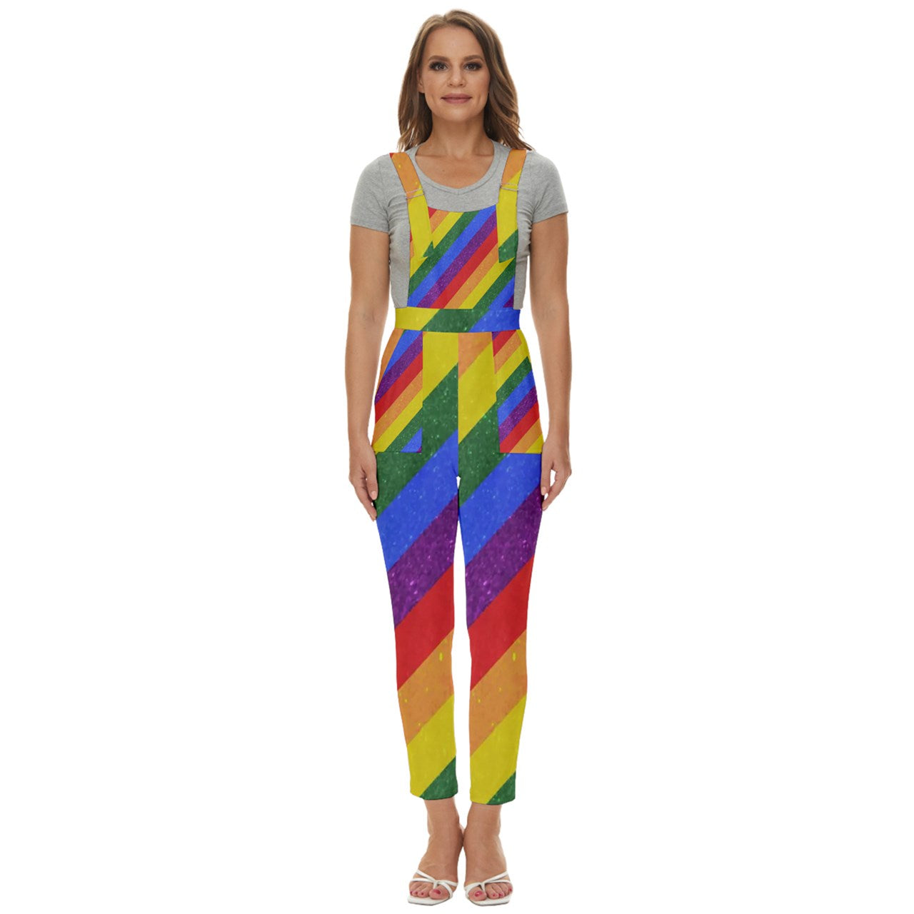 LGBTQ Rainbow Pride Women's Pinafore Overalls Jumpsuit