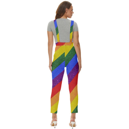 LGBTQ Rainbow Pride Women's Pinafore Overalls Jumpsuit