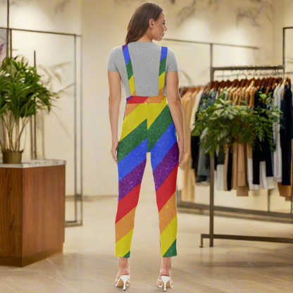 LGBTQ Rainbow Pride Women's Pinafore Overalls Jumpsuit