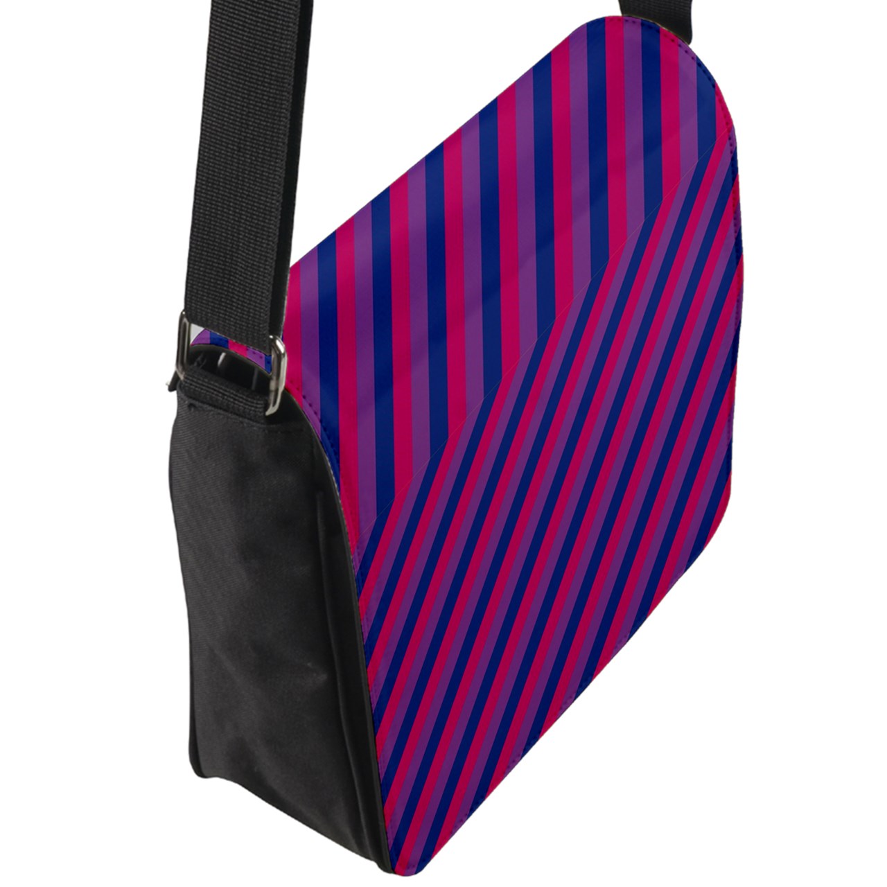 Bisexual Flag Flap Closure Messenger Bag (L)