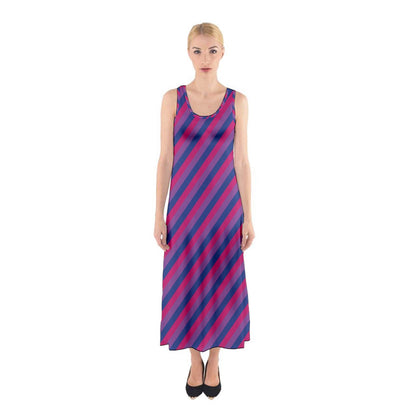 LGBTQ Pride Bisexual Flag Maxi Dress - Sleeveless Summer Skater Dress