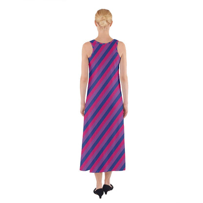 LGBTQ Pride Bisexual Flag Maxi Dress - Sleeveless Summer Skater Dress