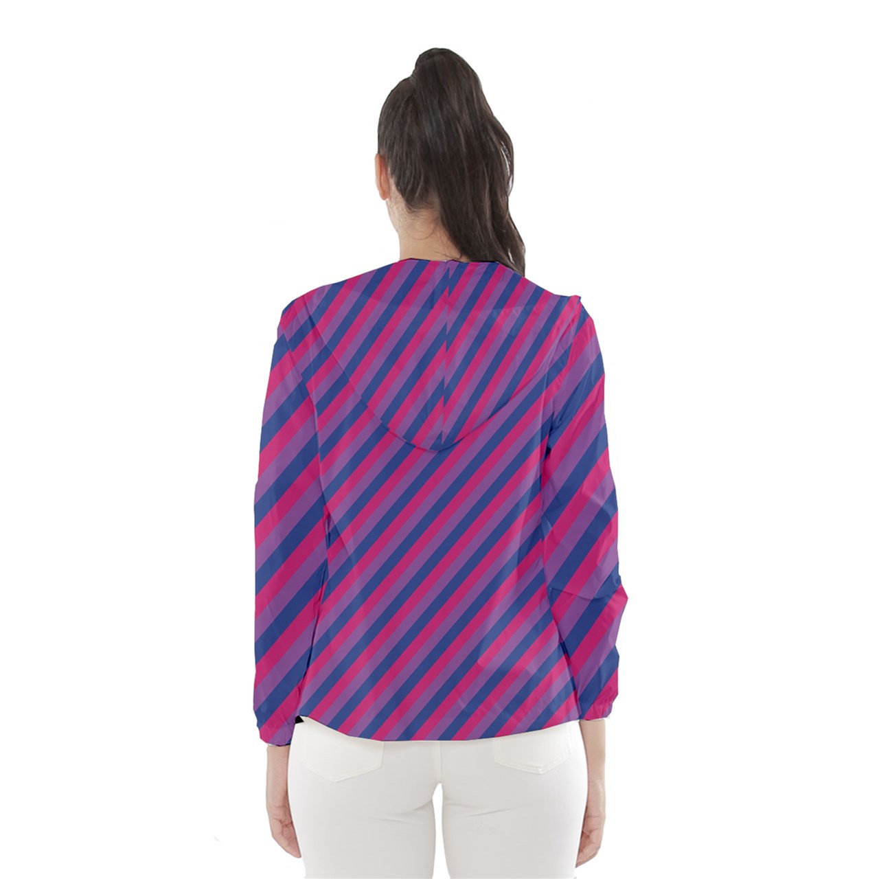 Bisexual Flag Women's Hooded Windbreaker