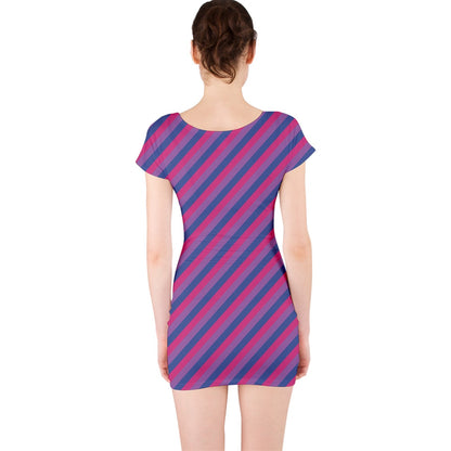 Bisexual Flag Short Sleeve Bodycon Dress