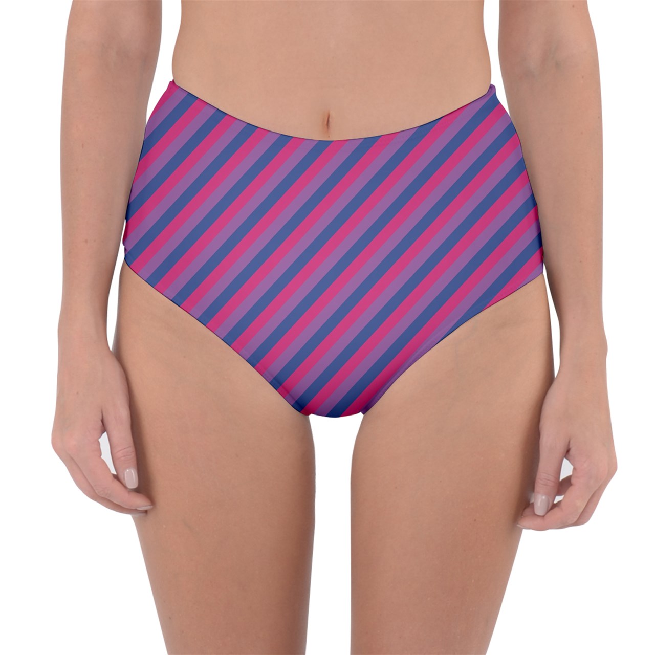 Bisexual Flag Reversible High-Waist Bikini Bottoms