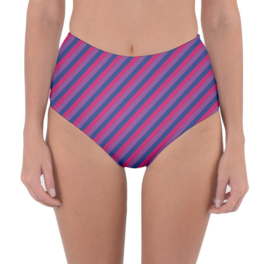 Bisexual Flag Reversible High-Waist Bikini Bottoms