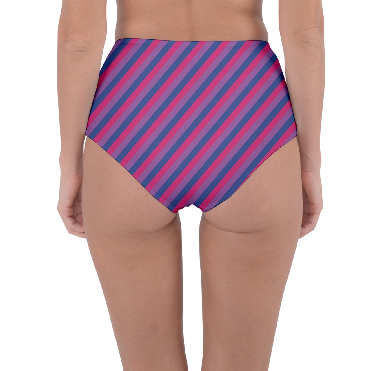 Bisexual Flag Reversible High-Waist Bikini Bottoms