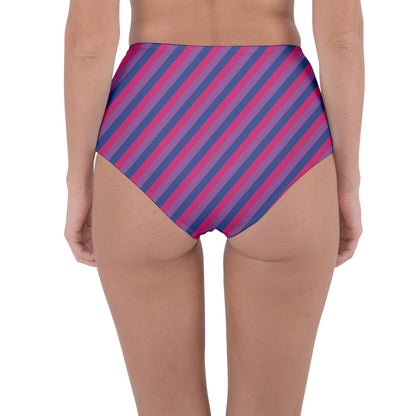 Bisexual Flag Reversible High-Waist Bikini Bottoms