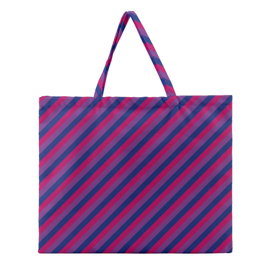 Bisexual Flag Zipper Large Tote Bag