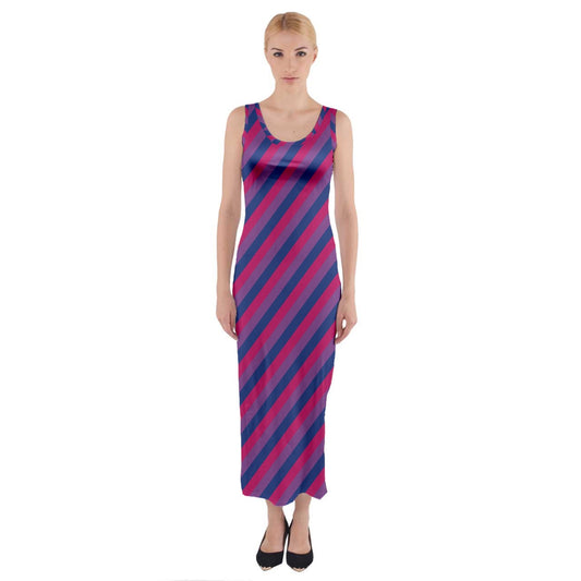 Bisexual Flag Fitted Maxi Dress