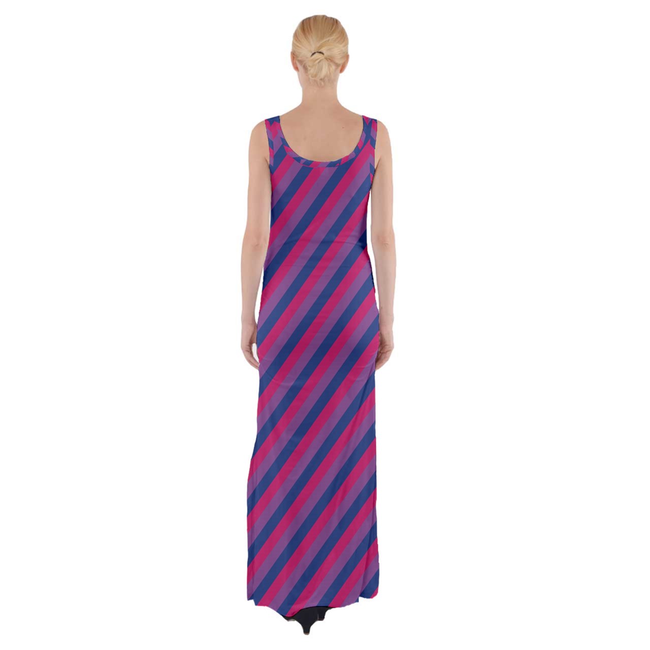 Bisexual Flag Thigh Split Maxi Dress