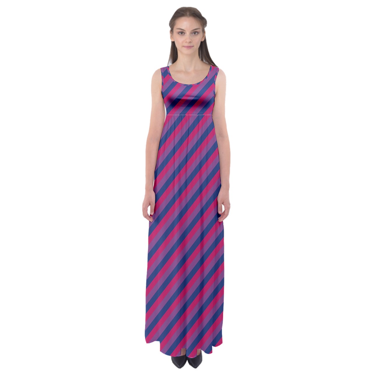 Bisexual Flag Empire Waist Maxi Dress