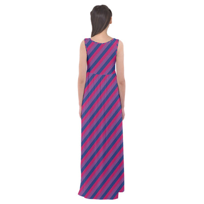 Bisexual Flag Empire Waist Maxi Dress