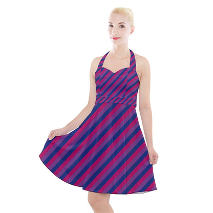 Bisexual Flag Halter Party Swing Dress