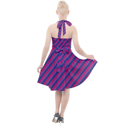 Bisexual Flag Halter Party Swing Dress