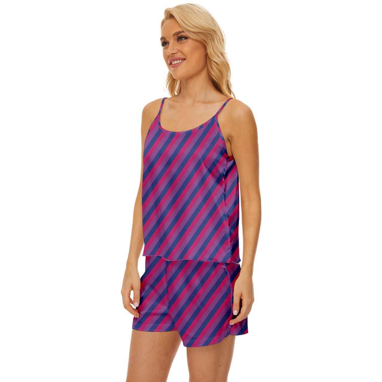 Bisexual Flag Satin Pajama Short Set