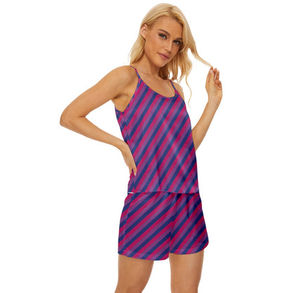 Bisexual Flag Satin Pajama Short Set