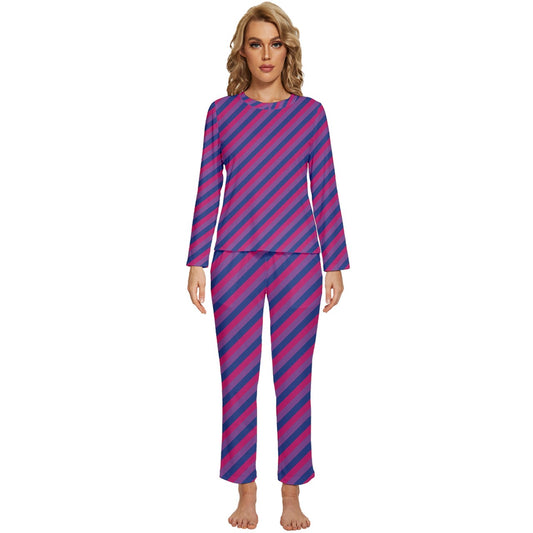 Bisexual Flag Womens' Long Sleeve Lightweight Pajamas Set