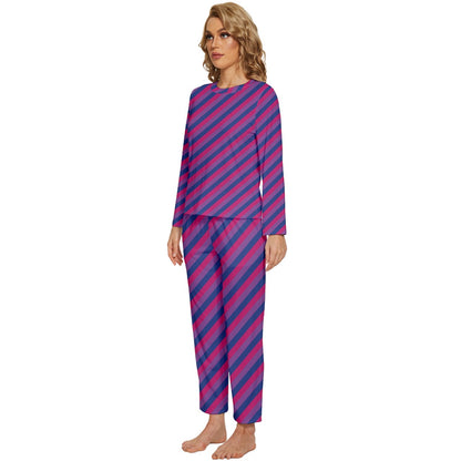 Bisexual Flag Womens' Long Sleeve Lightweight Pajamas Set