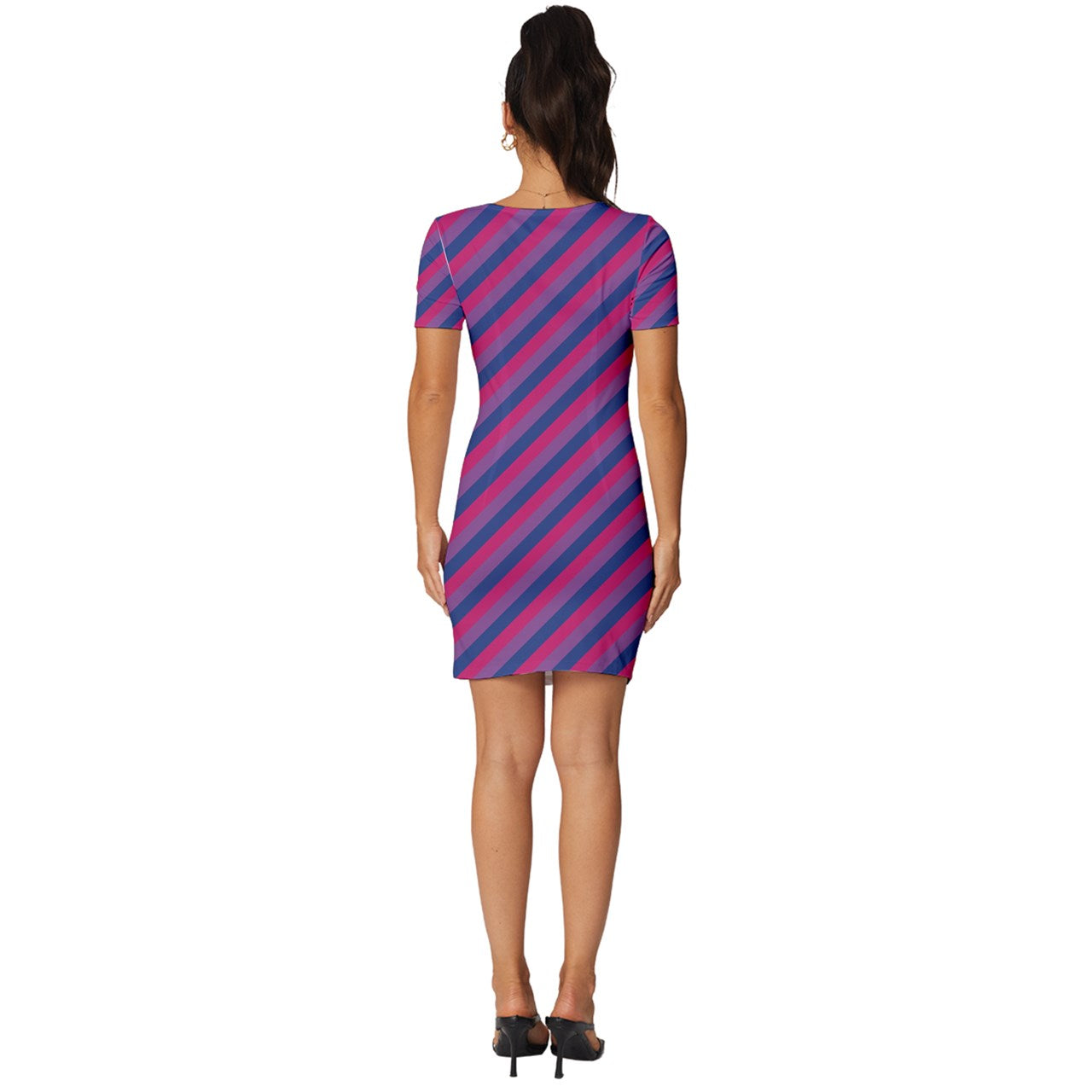 Bisexual Flag Fitted Knot Split End Bodycon Dress