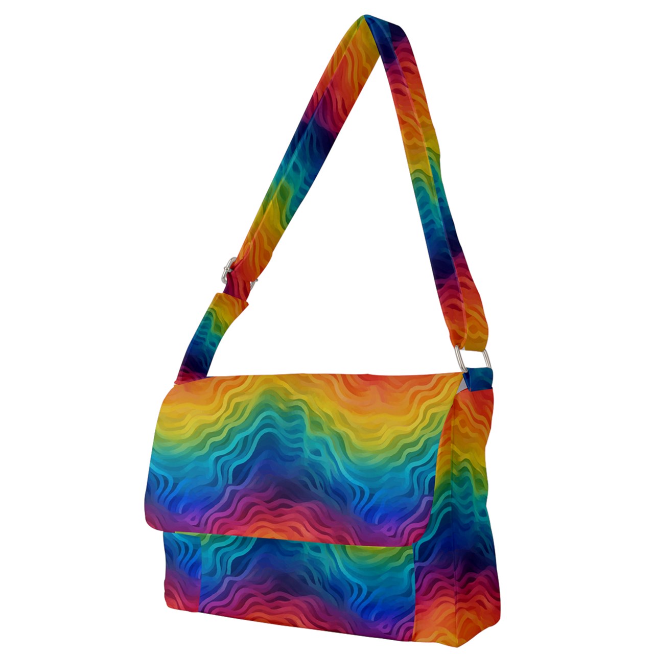 LGBTQ Rainbow Full Print Messenger Bag (L)