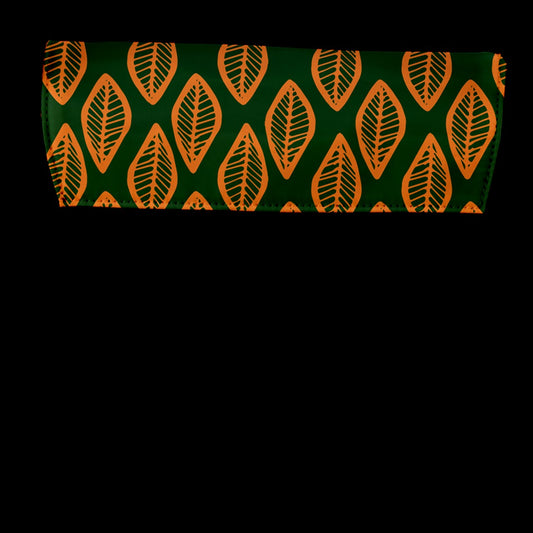 African | Ethnic | Mudcloth | #16 Green and Orange Flap Closure Messenger Bag (L)