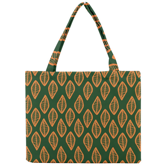 African | Ethnic | Mudcloth | #16 Green and Orange Mini Tote Bag