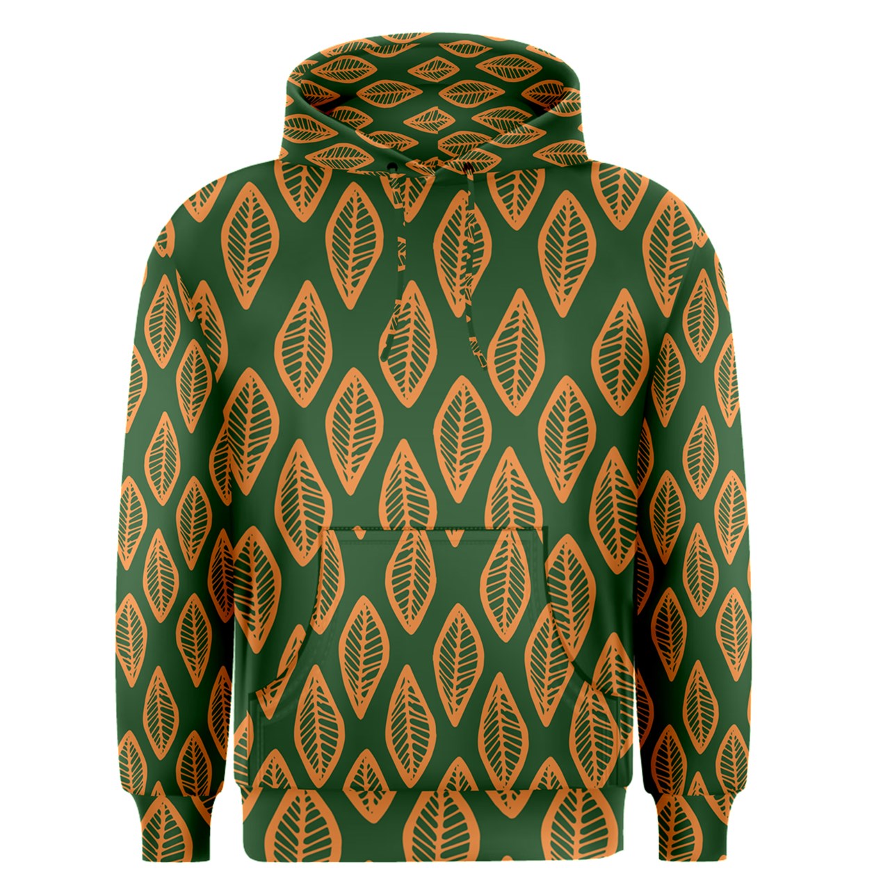 African | Ethnic | Mudcloth | #16 Green and Orange Men's Core Hoodie