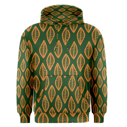 African | Ethnic | Mudcloth | #16 Green and Orange Men's Core Hoodie