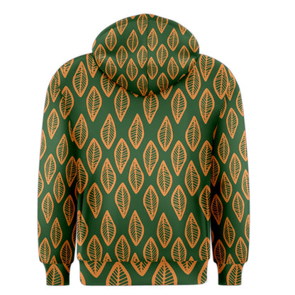 African | Ethnic | Mudcloth | #16 Green and Orange Men's Core Hoodie