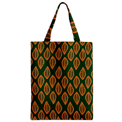 African | Ethnic | Mudcloth | #16 Green and Orange Zipper Classic Tote Bag