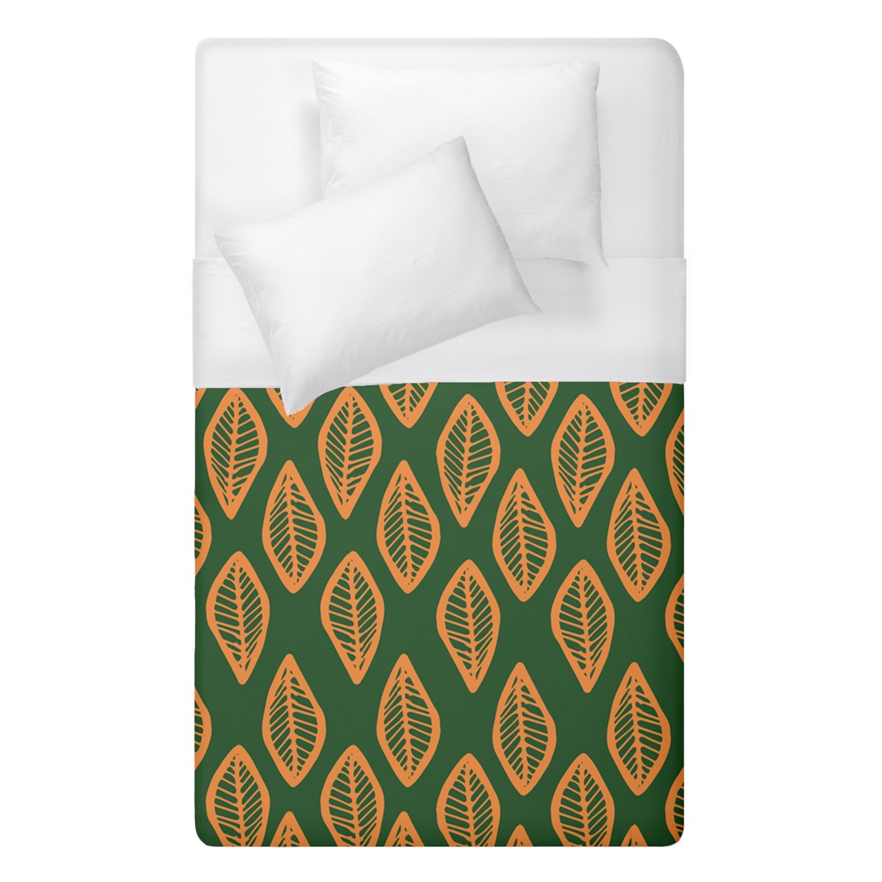 African | Ethnic | Mudcloth | #16 Green and Orange Duvet Cover (Single Size)