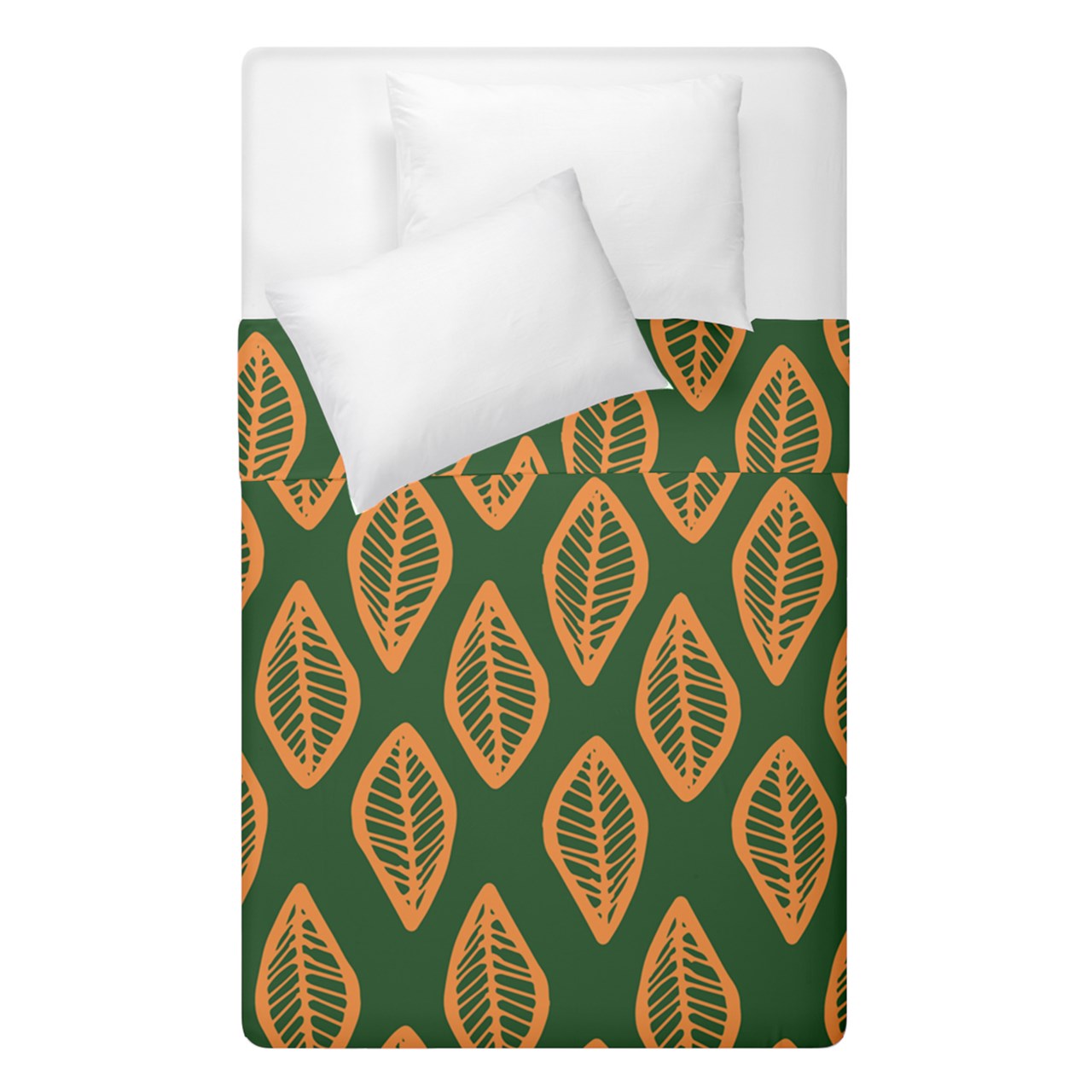 African | Ethnic | Mudcloth | #16 Green and Orange Duvet Cover Double Side (Single Size)