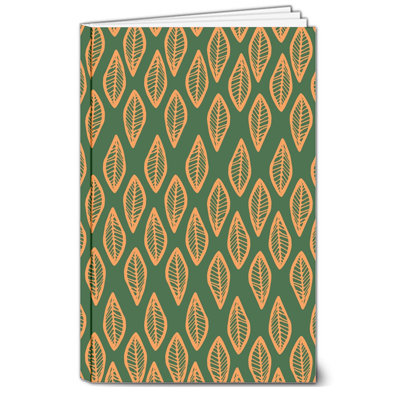 African | Ethnic | Mudcloth | #16 Green and Orange 8" x 10" Softcover Notebook