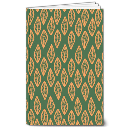 African | Ethnic | Mudcloth | #16 Green and Orange 8" x 10" Softcover Notebook