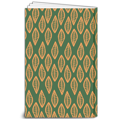 African | Ethnic | Mudcloth | #16 Green and Orange 8" x 10" Softcover Notebook