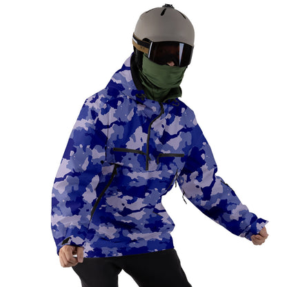 Blue Camo Men's Ski and Snowboard Waterproof Breathable Jacket