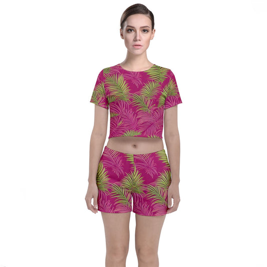 Sago Palms Crop Top and Shorts Co-Ord Set 3XL