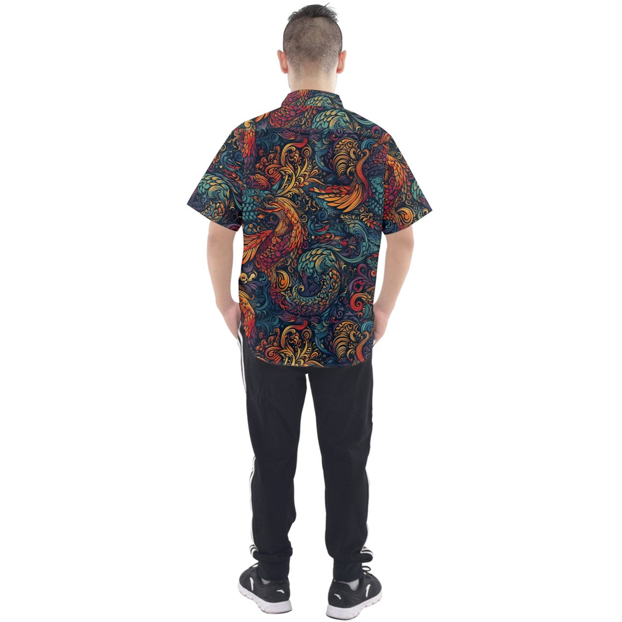 Dragon and Phoenix Men's Short Sleeve Shirt