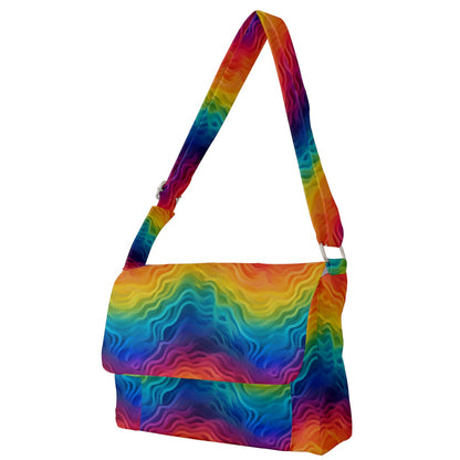 LGBTQ Rainbow Full Print Messenger Bag (L)